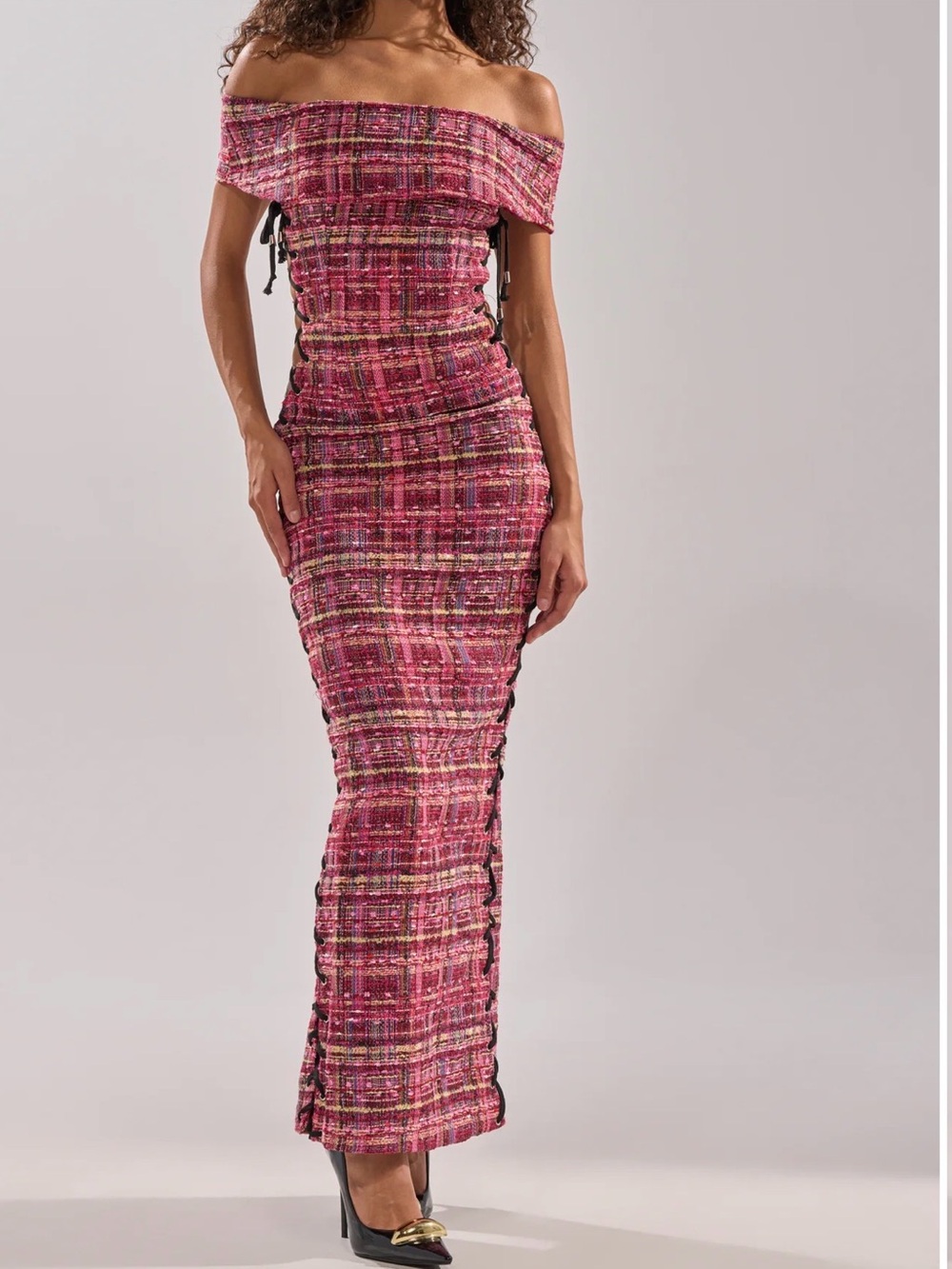 NEW WITH TAGS AKIRA JUST A GIRL TWEED MAXI DRESS Size XL/ 12/14